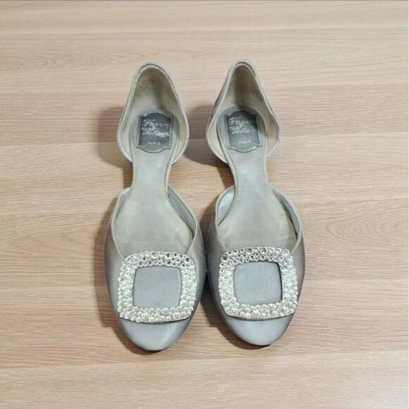 Roger Vivier Paris Ballet Flats Silver  Size EU 37/US 6.5 - Picture 1 of 14